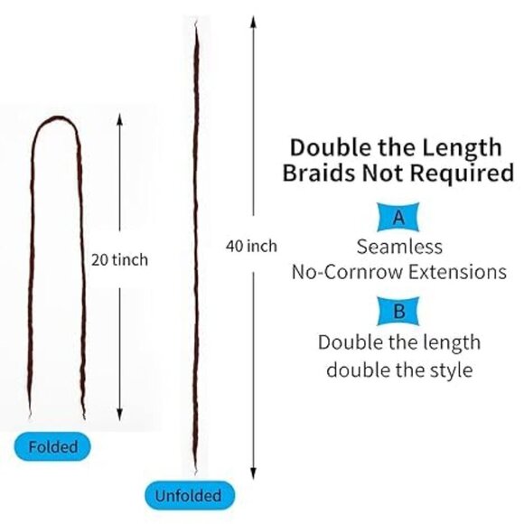 20 Inch Dark Brown Wool Dreadlock Extensions Double Ended 20 Strands 0.6… - Picture 4 of 7